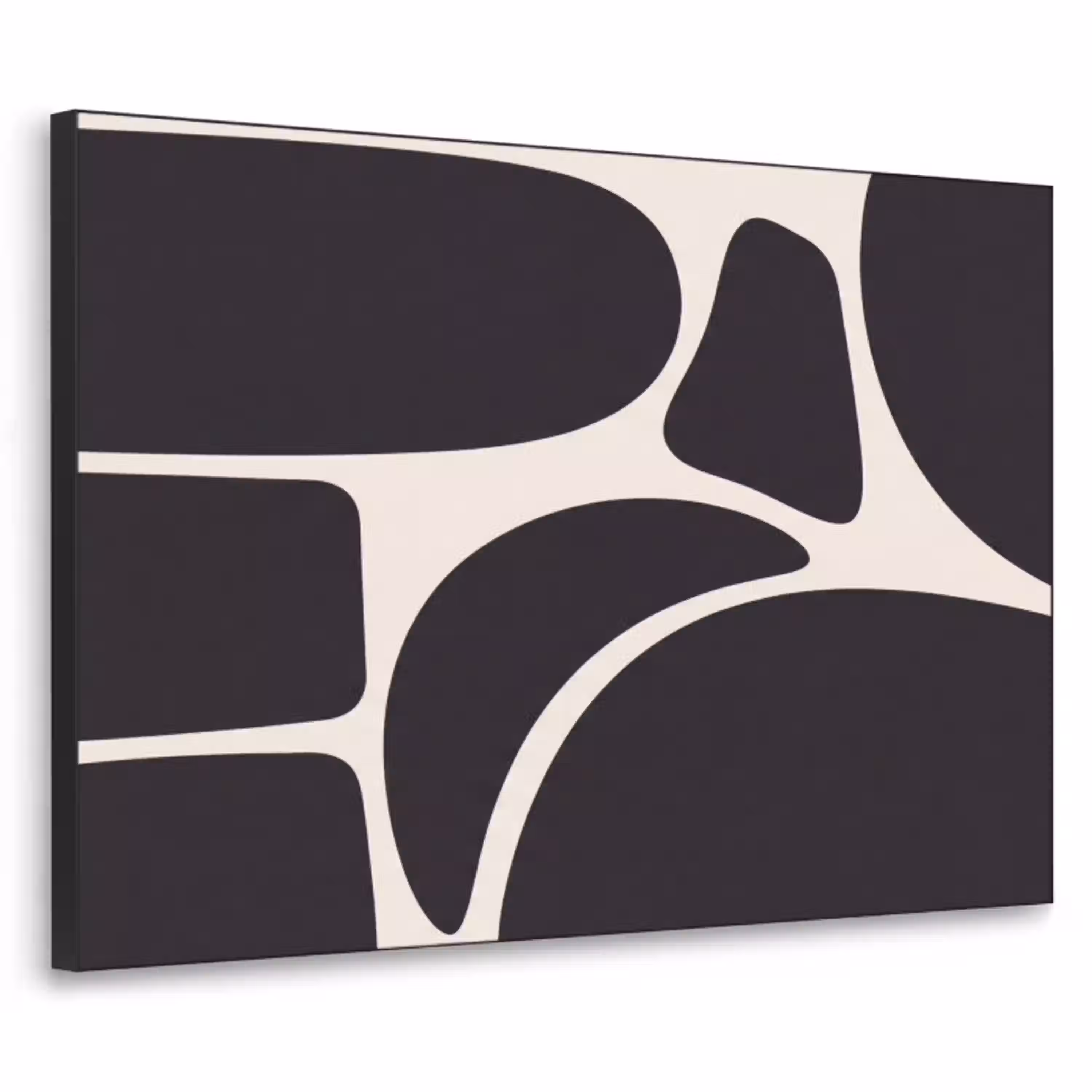 Patroon - Organisch - Zwart Textielframe zwart klein -3d
