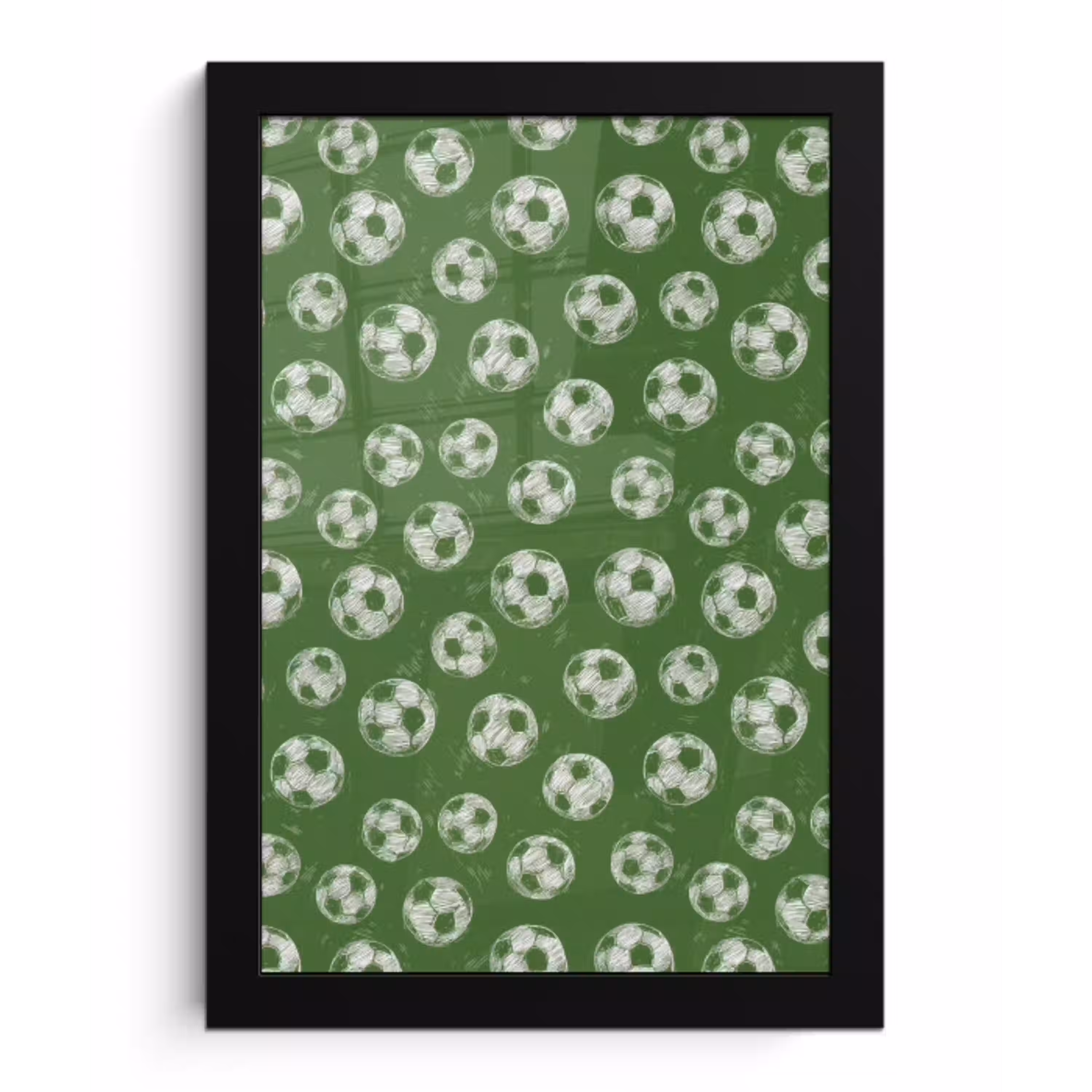 Voetbal - Sport - Groen fotolijst zwart zonder passe partout klein 224 -3d