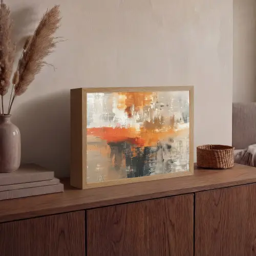 Verf - Patroon - Modern - Kunst Light Box met batterij (Wandlamp) middel -sfeer2