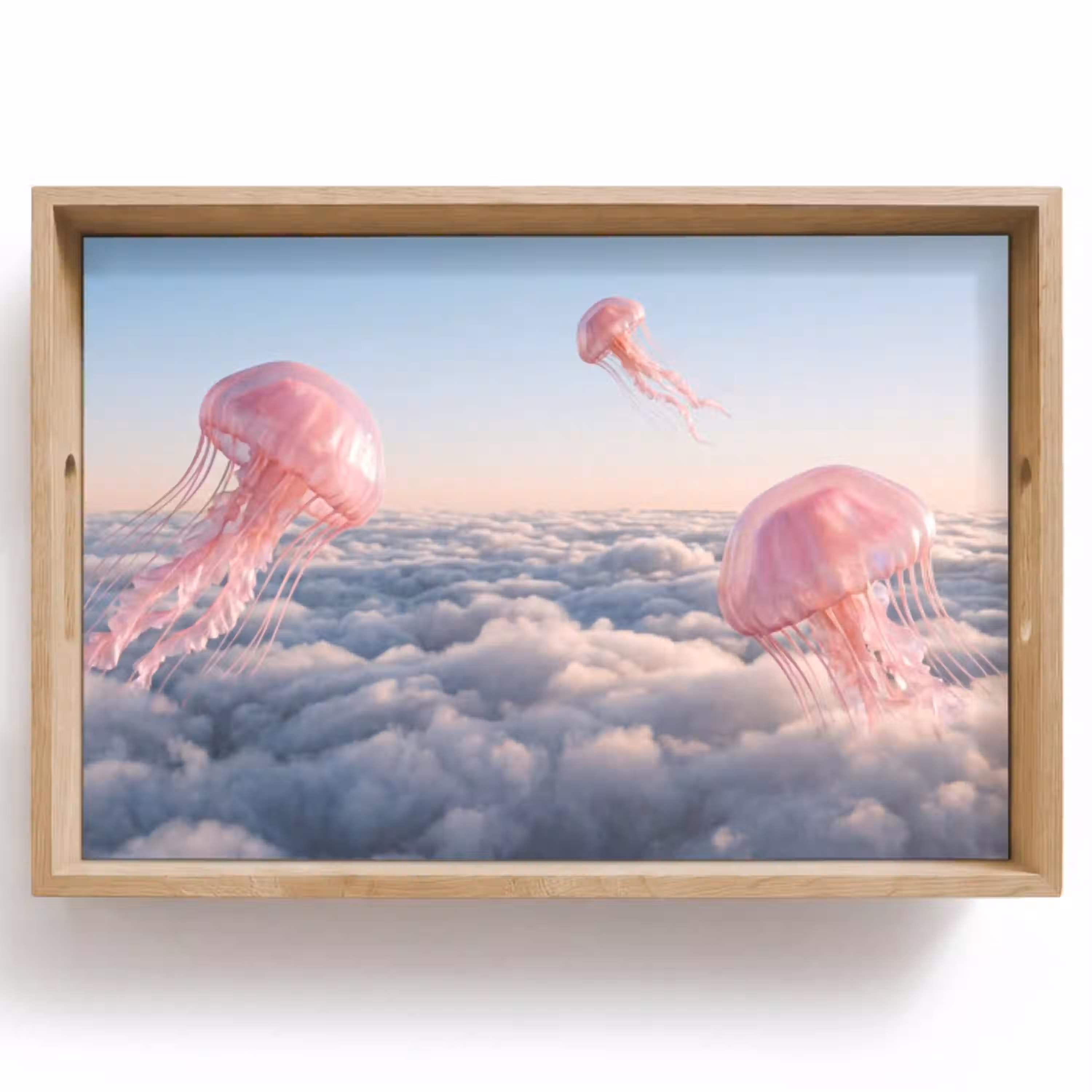 Roze dier - Wolken Dienblad Rechthoek middel -z3d_shopping