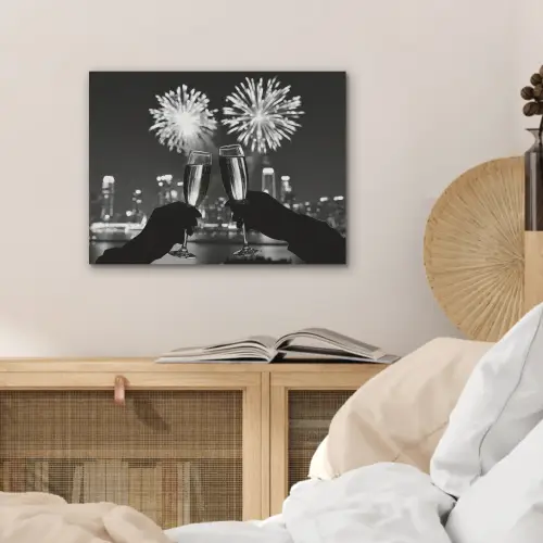 Vuurwerk - Proosten - Skyline - Champagne PET vilt klein -sfeer3