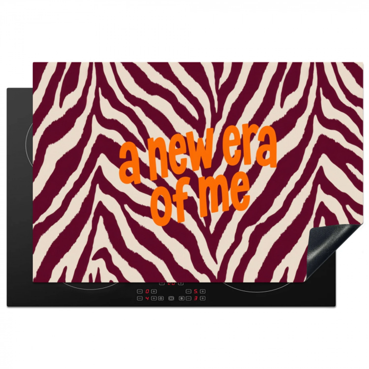 New era - Bordeaux - Zebraprint Inductie beschermer vinyl 3mm klein -3d
