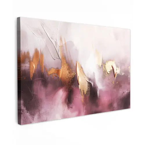 Watercolor - Goud - Roze - Abstract - Kunst canvas 2cm klein -z3d
