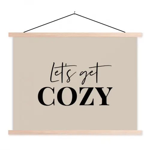 Beige - Winter - Quote - Cozy textielposter latten blank klein -3d