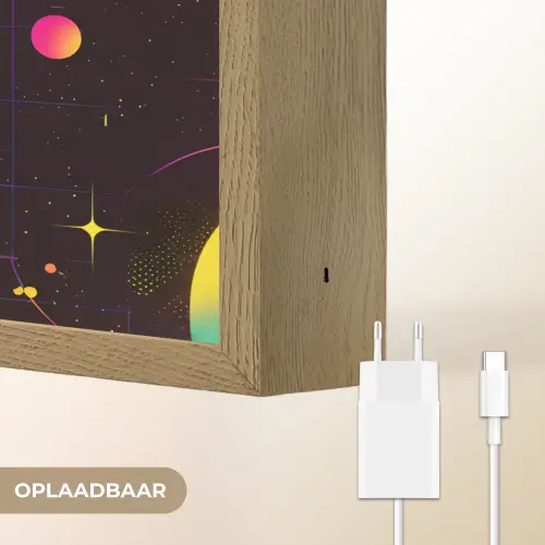 Driehoeken - Cirkels - Abstract - Sterren Light Box met batterij (Wandlamp) middel -USP_websiteoplaadbaarNL