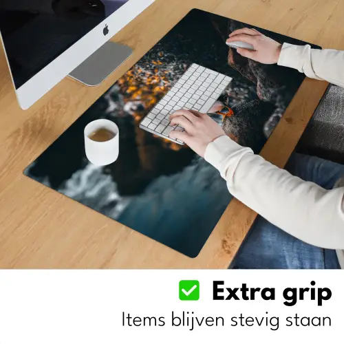 Papegaai - Vogel - Rots - Wit Muismat XXL klein -sfeer3