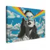 Vrouw - Bril - Regenboog - Wolken canvas 2cm klein -z3d