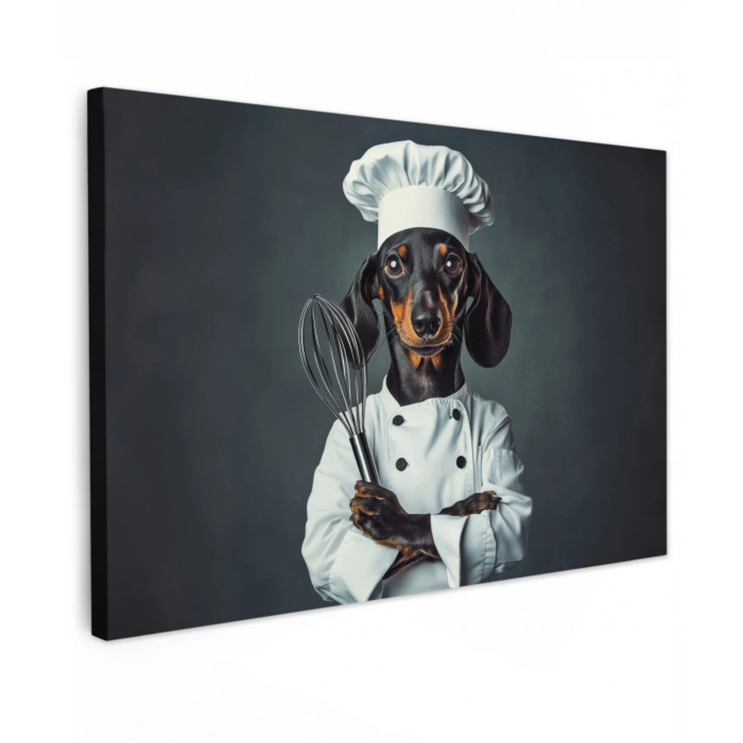 Hond - Garde - Kok Tuinposter op houten frame 2 cm dik klein -3d