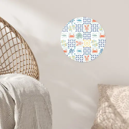 Zee - Sfeer - Mozaïek - Multi Wandcirkel behangsticker klein 186 -sfeer4