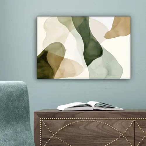 Japandi - Abstract - Groen canvas 2cm klein -sfeer4