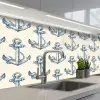 Vintage - Anker - Strand - Zee - Patronen keuken achterwand 2 middel 871 -3d_schuin