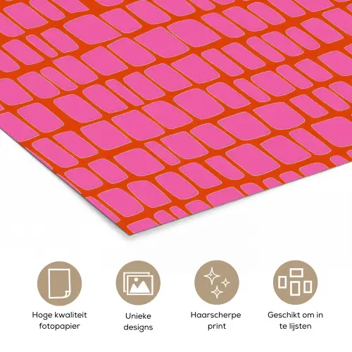 Organisch - Raster - Roze poster papier klein 62 -closeup_NL
