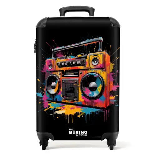 Radio met kleurrijke verf NBS - Handbagage koffer - Kinderen Unisex middel -productfoto_recht