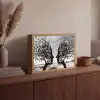 Bomen - Gezicht - Bladeren - Moderne kunst Light Box met batterij (Wandlamp) middel -sfeer2
