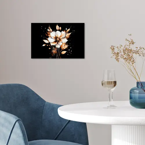 Bloem - Verf - Goud - Graffiti - Modern poster papier klein -sfeer3