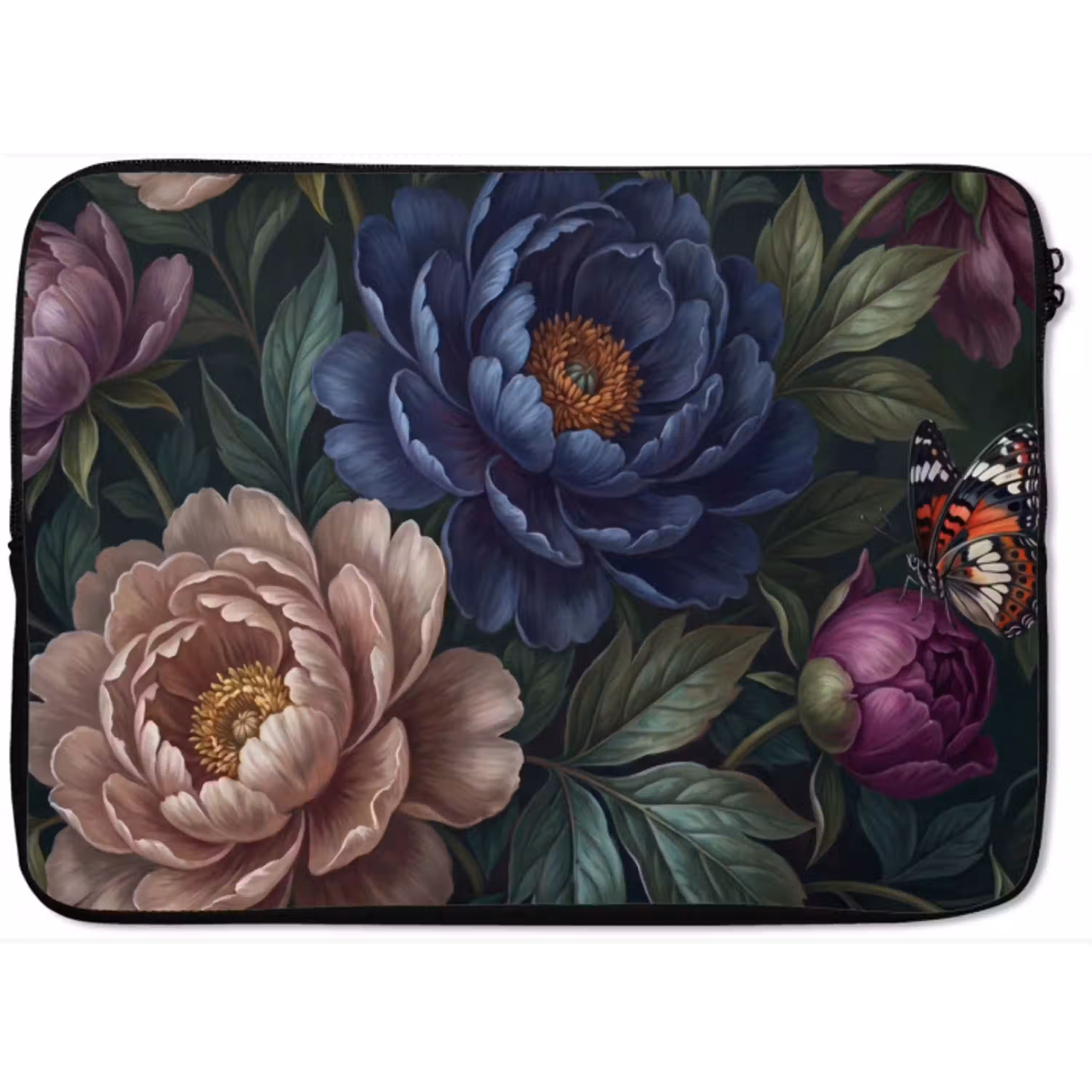 Bloemen - Vlinder - Natuur - Modern - Paars laptophoes neopreen klein -zkaufland3dotto