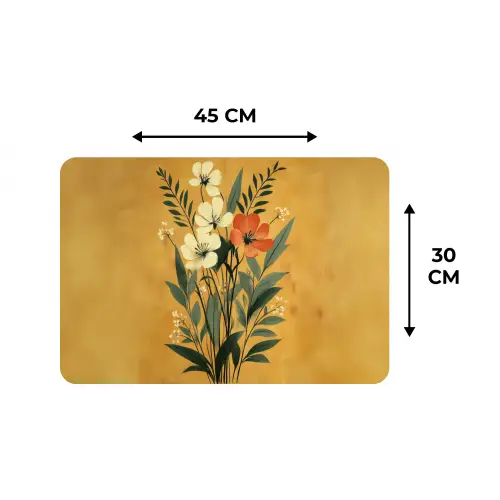 Bladeren - Boeket - Bloemen - Geel Placemat vinyl groot -specs