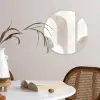 Abstracte bogen - Modern - Beige Wandcirkel kunststof plaat 5mm dik klein -sfeer4