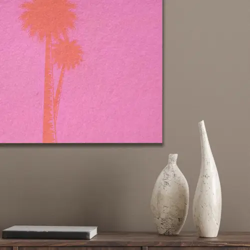 Palmbomen - Modern - Roze PET vilt klein -sfeer6_closeup