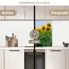 Zonnebloemen - Geel - Natuur keuken achterwand 2 middel -voor-na2_ES