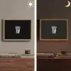 Frietjes - Futuristisch - Zilver Light Box met batterij (Wandlamp) middel -sfeer3