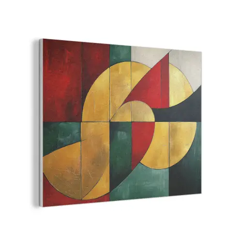 Abstract - Kerst - Goud - Rood - Groen PET vilt klein -3d