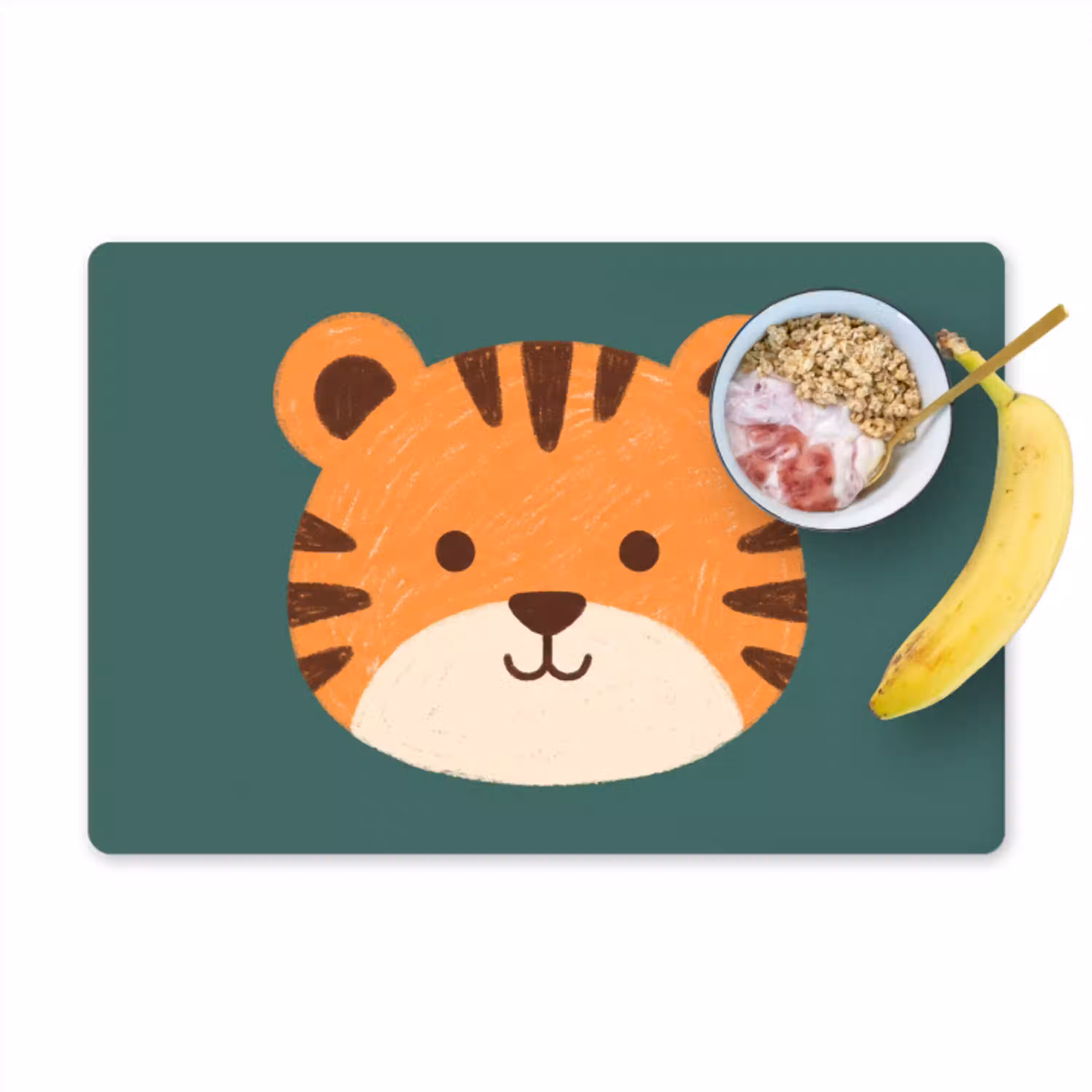 Dieren - Kop - Oranje - Illustratie - Modern Placemat vinyl groot -zzzproduct_Kitchenyeah-website