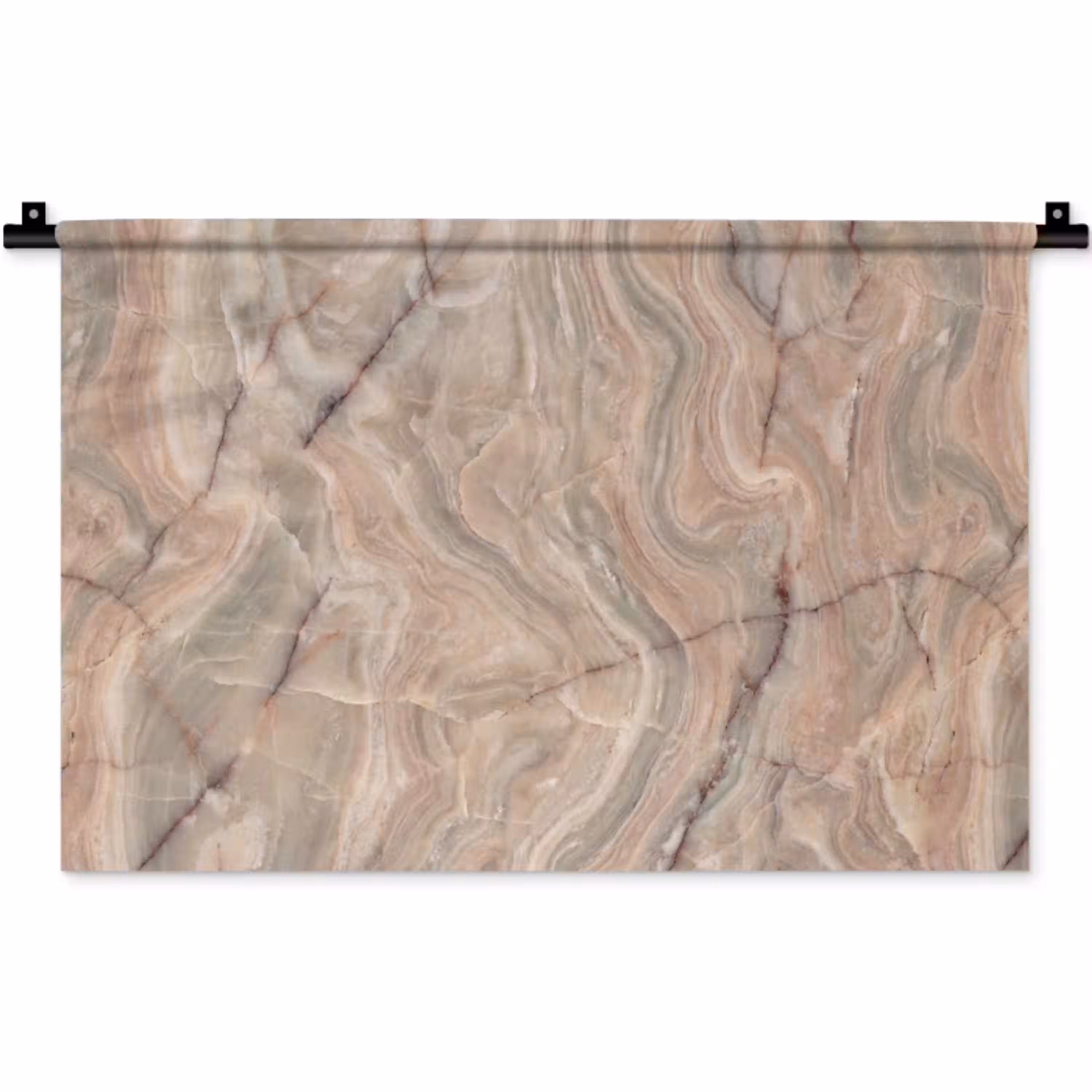 Marmer - Patroon - Abstract - Beige - Groen Wandkleed katoen klein -zz3d
