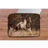Paard - Bruin - Gras laptophoes neopreen klein -tafel