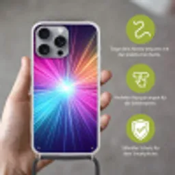 Abstract - Light - Burst - Modern - Colorful Hoesje iPhone 16 Pro Max met koord klein -sfeer2_DE