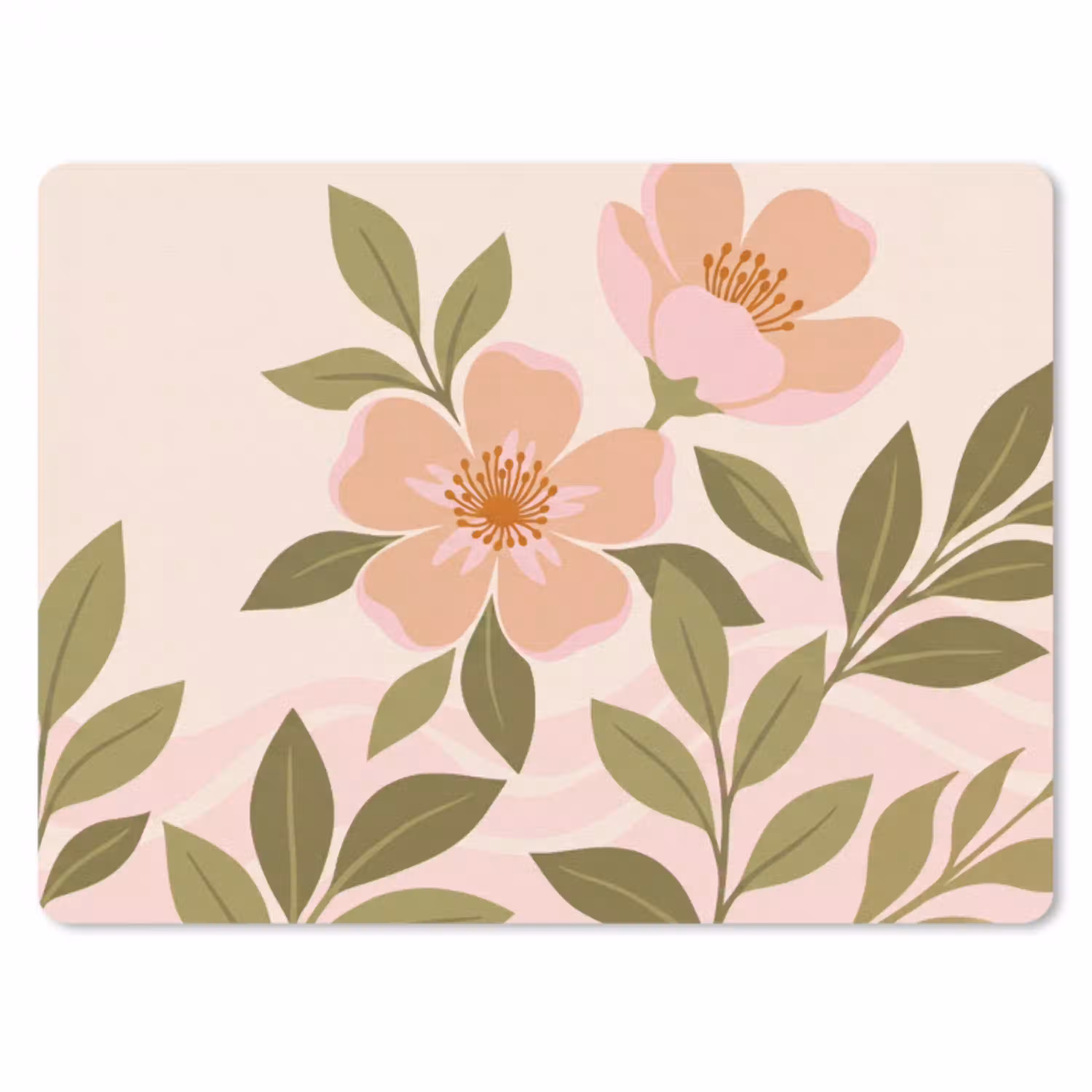 Grafisch - Bloemen - Roze muismat rubber klein -3d