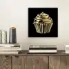 Cupcake - Eten - Goud - Zwart aluminium wit klein -sfeer1