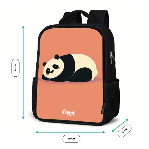 Panda - Slapen - Oranje Rugzak - Zwart middel -productfoto_formaten