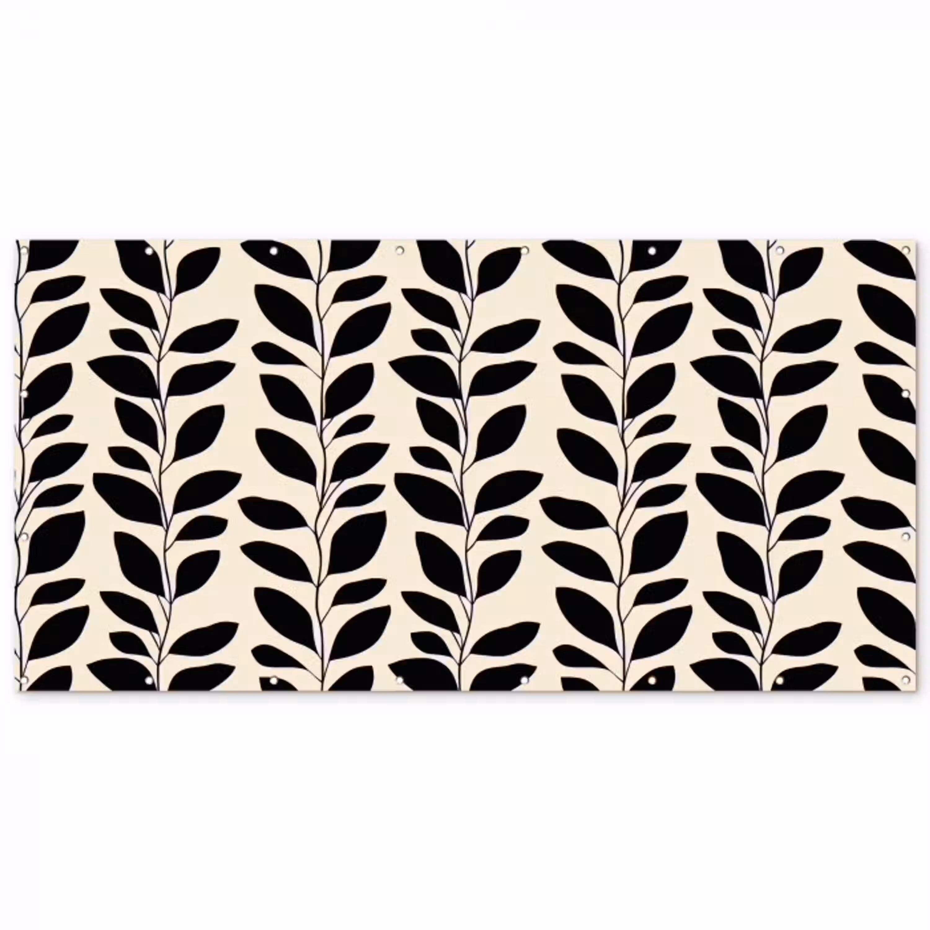 Botanisch - Dessin - Zwart - Beige Balkonbeschermer Duitsland klein 596 -zz_3d