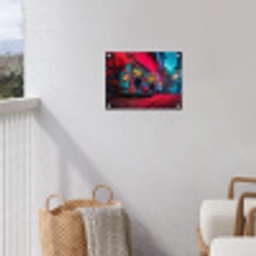 Boombox - Rood - Graffiti - Neon tuinposter los doek klein -sfeer8
