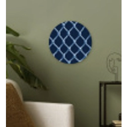 Visnet - Touw - Patroon - Marineblauw Wandcirkel kunststof plaat 5mm dik klein 188 -sfeer3