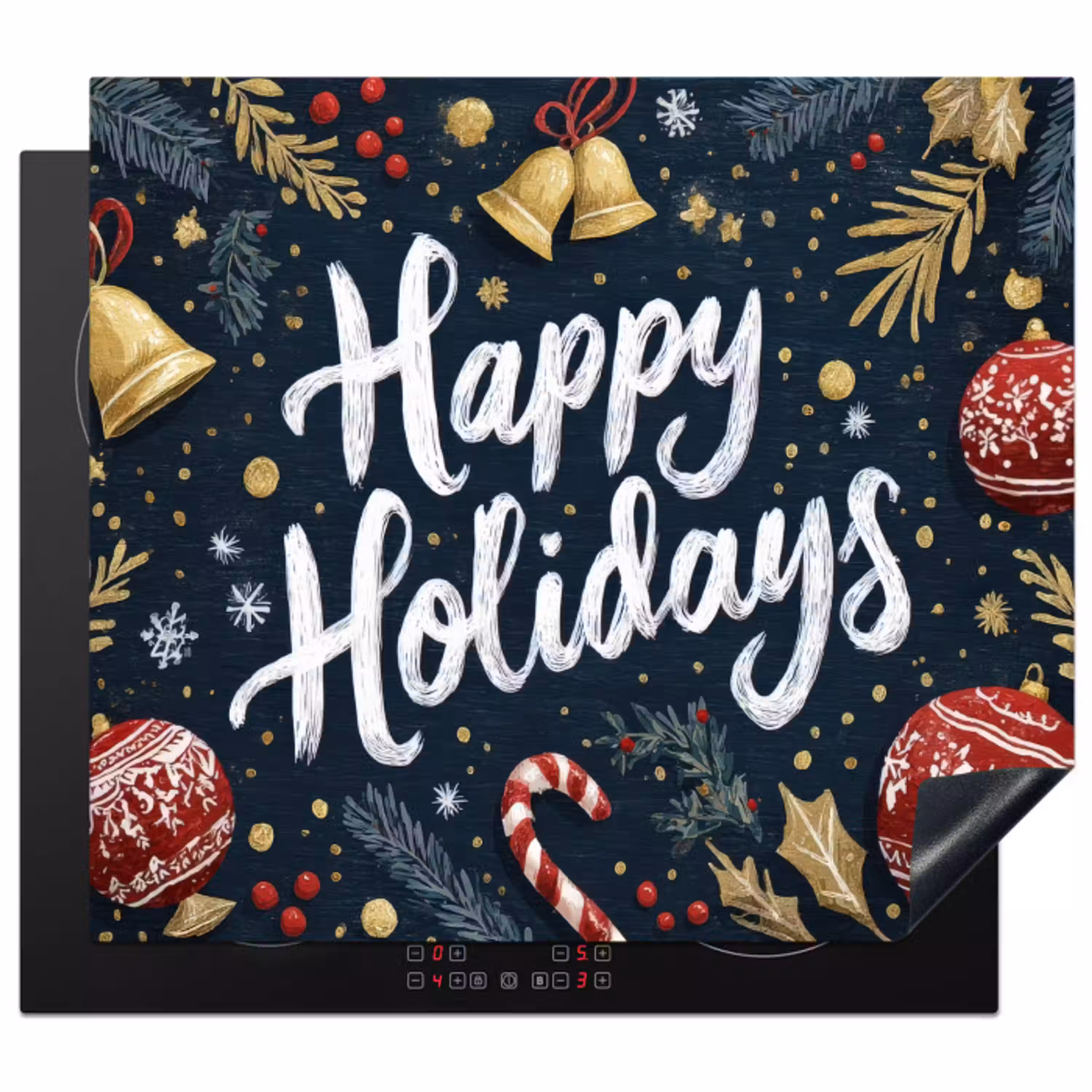 Feestelijk - Kerstgroet - Kleurrijk Inductie beschermer vinyl 3mm middel -3d