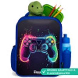 Game - Controller - Kleurrijk Kinderrugzak - Blauw middel -inhoud_DE
