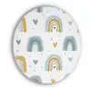 Patroon - Regenboog - Hartjes Akoestische PET Vilt - Rond klein -3d