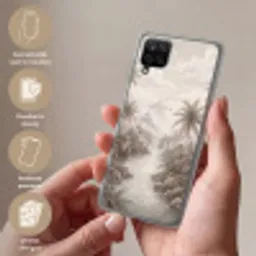 Jungle - Watervallen - Tropisch - Illustratie Telefoonhoesje Samsung Galaxy A12 klein -sfeer3_NL