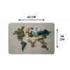 Wereldkaart - Geborduurd - Aardetinten Placemat vinyl groot -specs