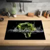 Broccoli - Groen - Water - Zwart Inductie beschermer vinyl 3mm klein -sfeer5
