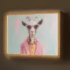 Zonnebril - Roze - Geit - Horen Light Box met batterij (Wandlamp) middel -z3d_website