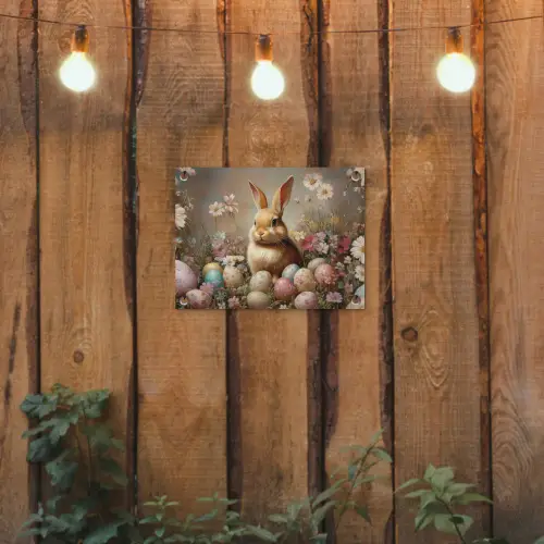 Paashaas - Lente - Paaseieren tuinposter los doek klein -sfeer1