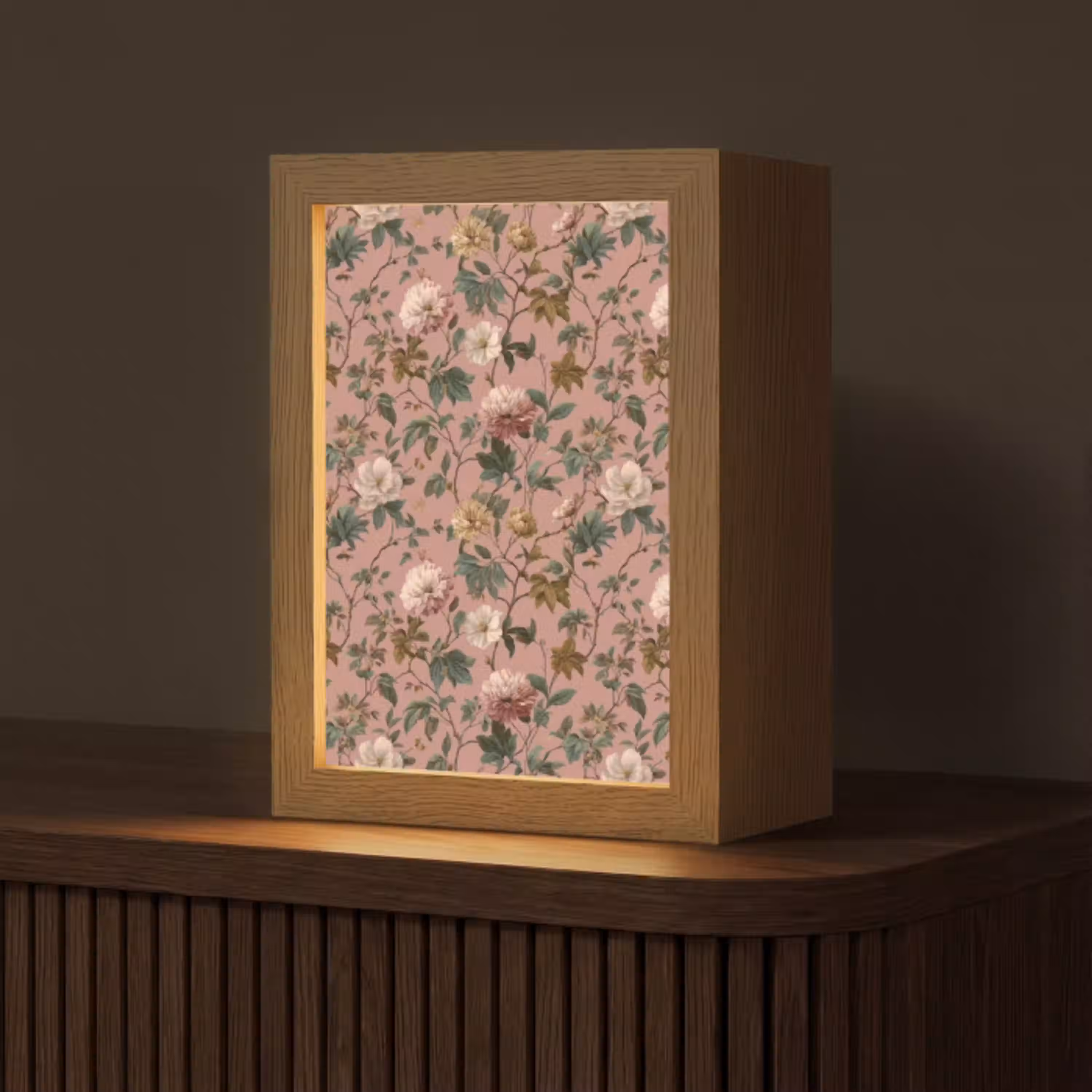 Bloemen - Klassiek - Roze Light Box met kabel (Tafellamp) klein 925 -z3d_website