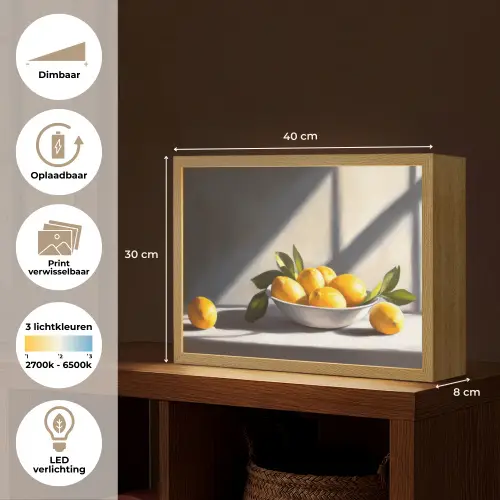 Citroenen - Stilleven - Geel Light Box met batterij (Wandlamp) middel -USP_websiteoverzichtNL