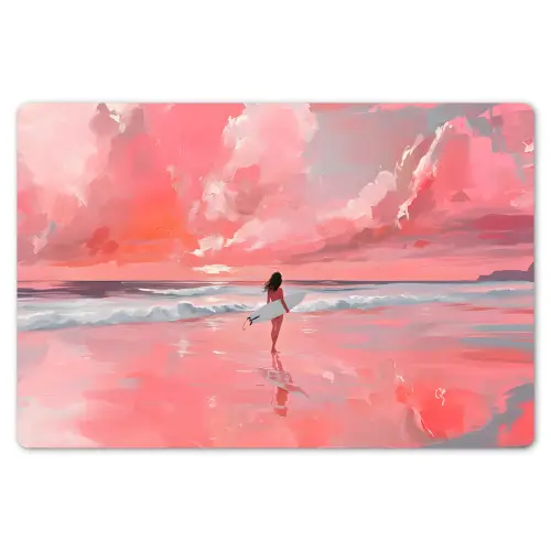 Roze - Surfen - Zee Placemat vinyl groot -zzsfeer1_Kitchenyeah-website