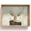 Pluis - Vrouw - Beige Dienblad Rechthoek middel -z3d_shopping
