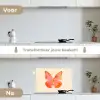Vlinder - Minimalistisch - Roze keuken achterwand spatscherm klein -voor_na_NL
