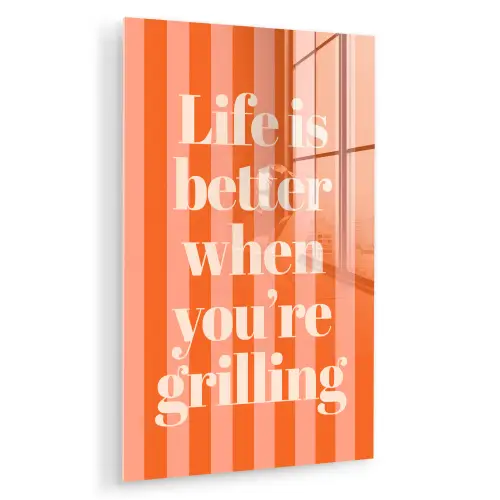 Tekst - Gestreept - Oranje - Zomer plexiglas 5mm klein -zzzproduct_nieuw